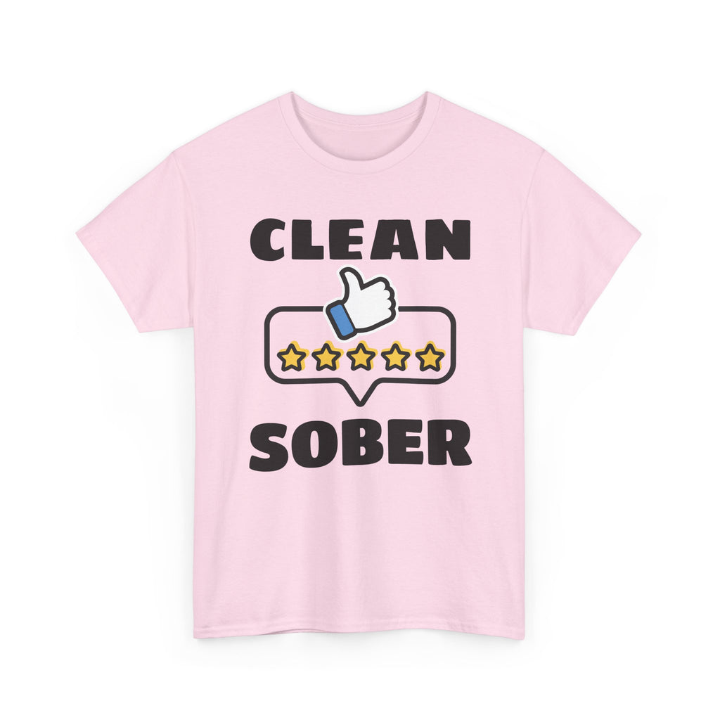 Clean Sober T-Shirt — Recovery Support 5-Star Thumbs Up Tee