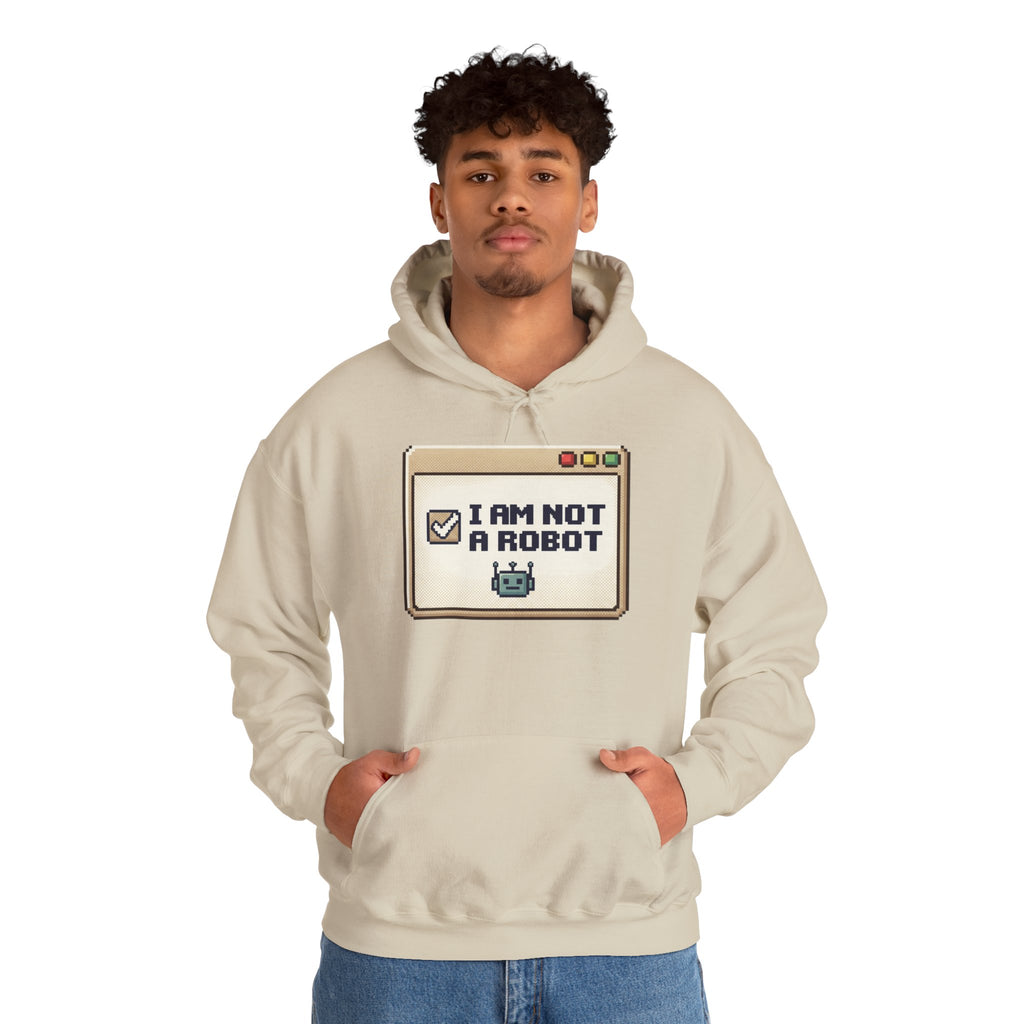 I Am Not A Robot Hoodie – Cute Retro CAPTCHA Graphic Sweatshirt