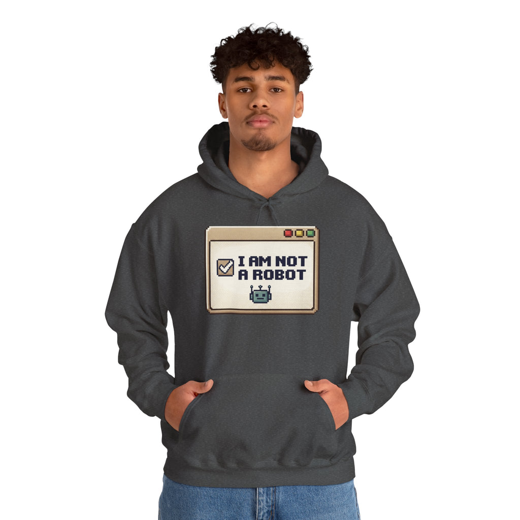 I Am Not A Robot Hoodie – Cute Retro CAPTCHA Graphic Sweatshirt