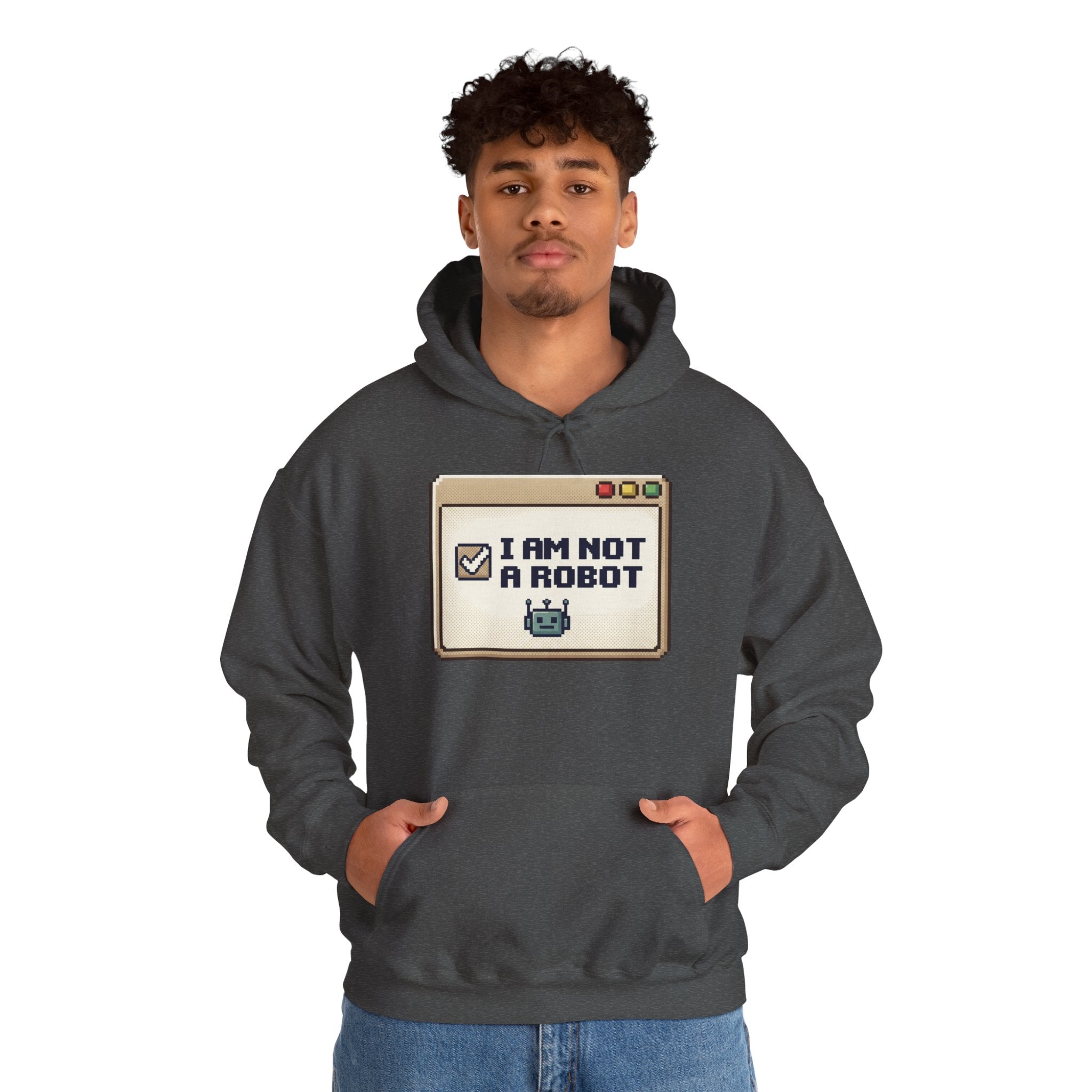 I Am Not A Robot Hoodie – Cute Retro CAPTCHA Graphic Sweatshirt