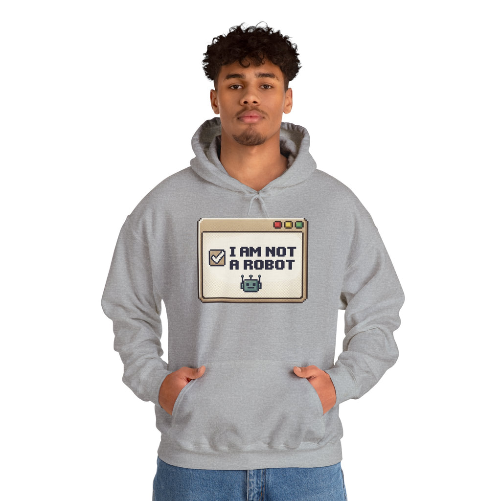I Am Not A Robot Hoodie – Cute Retro CAPTCHA Graphic Sweatshirt