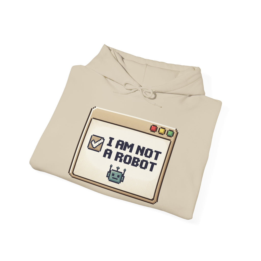 I Am Not A Robot Hoodie – Cute Retro CAPTCHA Graphic Sweatshirt
